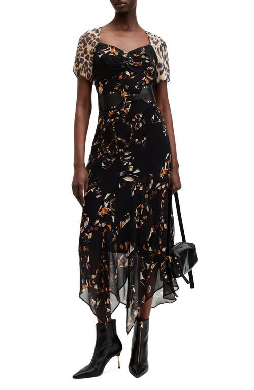 Shop Allsaints Leah Print Maxi Dress In Kateri Black