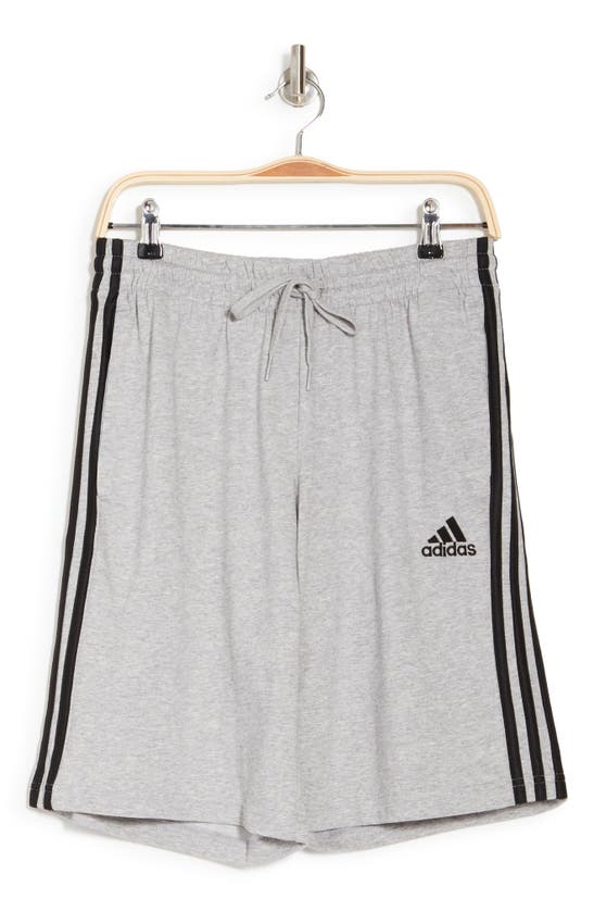 Adidas Originals Essentials 3-stripes Shorts In Medium Grey Heather/black