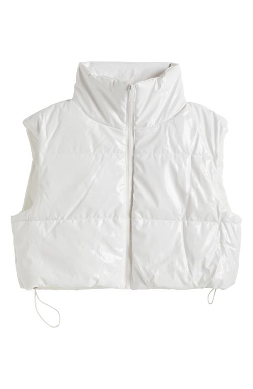 Tractr Kids' Lacquer Puffer Vest in White 