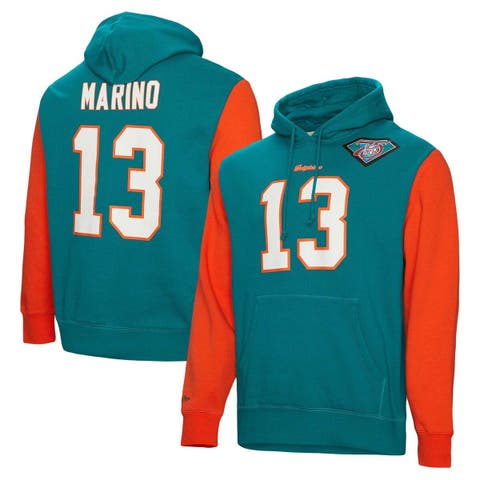 Youth Miami Dolphins Orange Retro Colorblock Pullover Hoodie