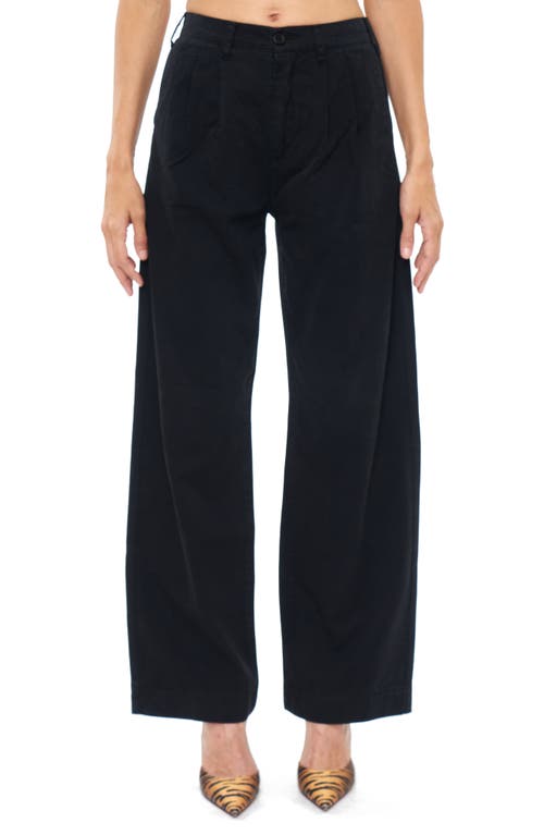 Pistola Ellery High Waist Cotton Wide Leg Trousers Fade To Black at Nordstrom,