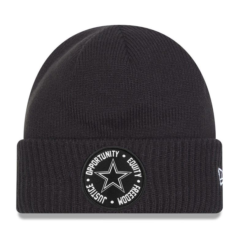 NEW ERA NEW ERA BLACK DALLAS COWBOYS 2022 INSPIRE CHANGE CUFFED KNIT HAT