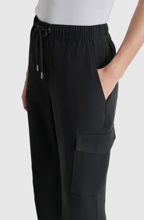 Shop Dkny Carrot Drawstring Cargo Pants In Black