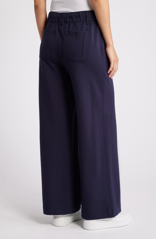 Shop Wit & Wisdom 'ab'leisure High Waist Wide Leg Pants In Navy