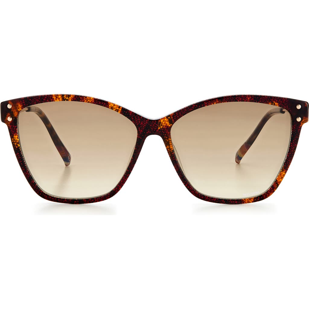 Missoni 56mm Gradient Rectangular Sunglasses In Havana Pattern Multi
