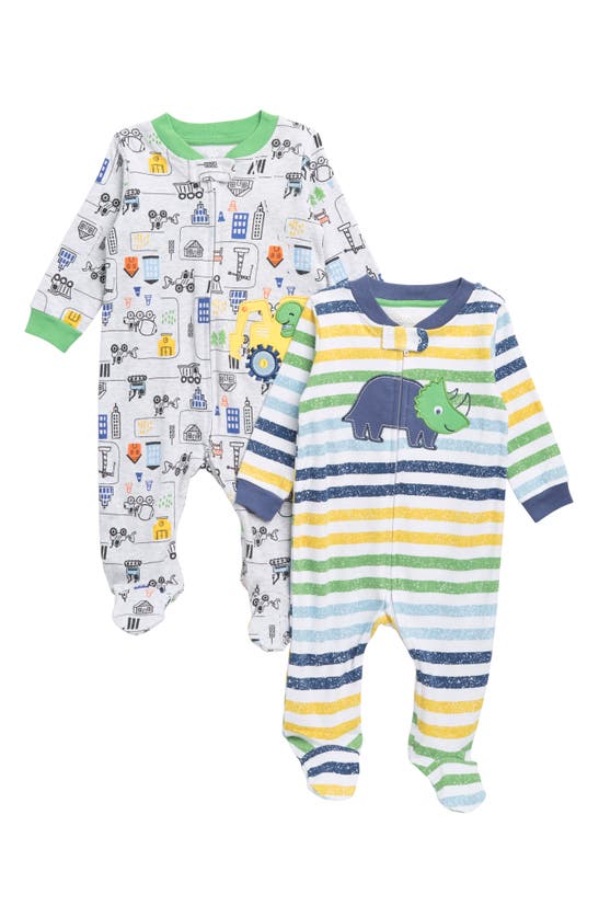 Shop Koala Baby Assorted 2-pack Sleep & Play Footed Bodysuits In Blue Multi