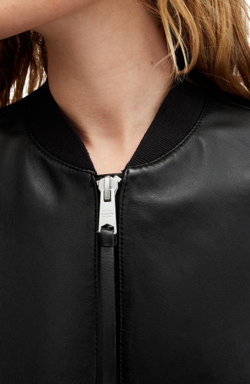Allsaints Orten Leather Bomber Jacket In Black