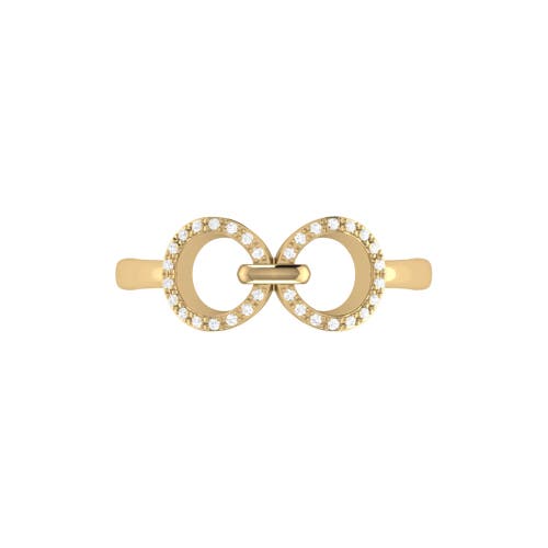 Luvmyjewelry Binoculars Infinity Sterling Silver Diamond Ring In 14kt Gold Vermeil On Sterling