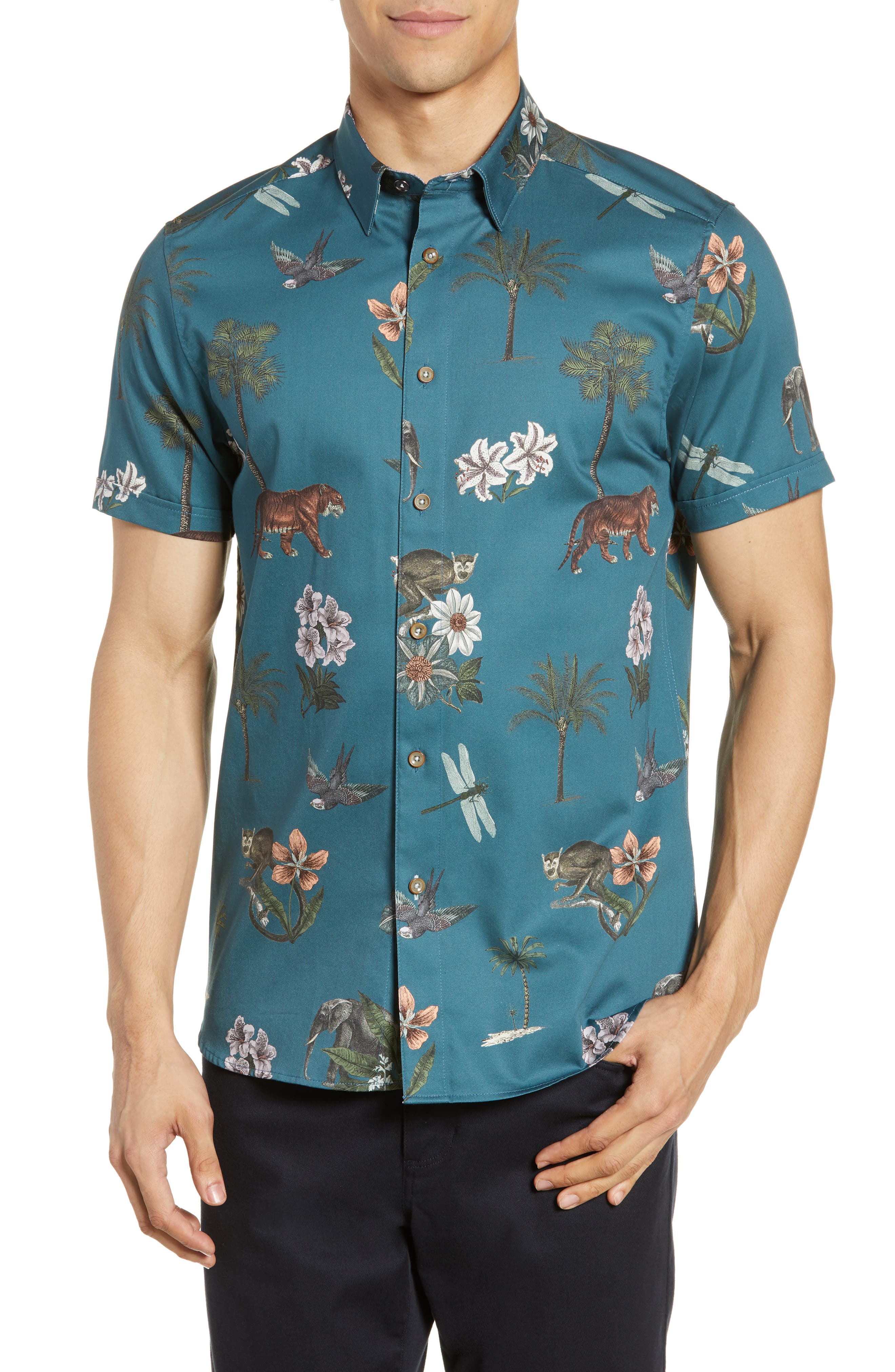 slim fit hawaiian shirt