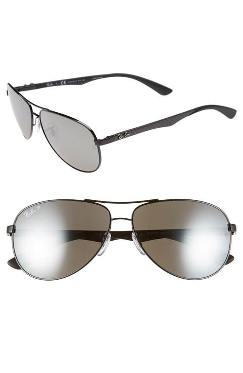 EAN 8053672346299 product image for Ray-Ban 'TECH' Polarized 61mm Aviator Sunglasses in Shiny Black/Black Polar at N | upcitemdb.com