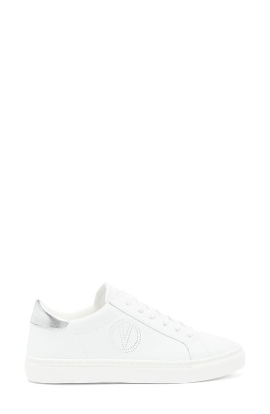 Shop Valentino By Mario Valentino Petra Sneaker In White Silver