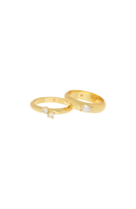 Set of 2 Crystal Stackable Rings