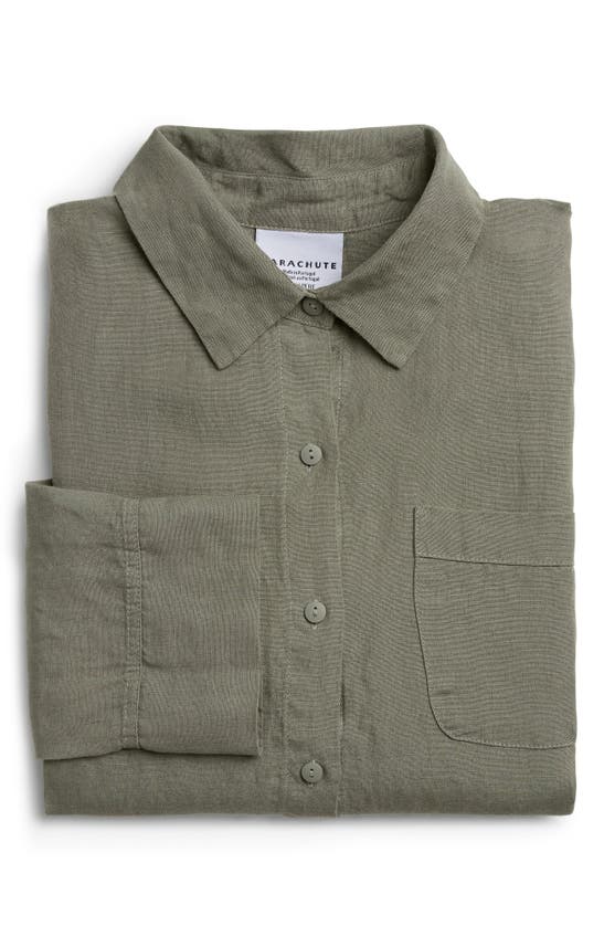 Shop Parachute Linen Shirt In Moss