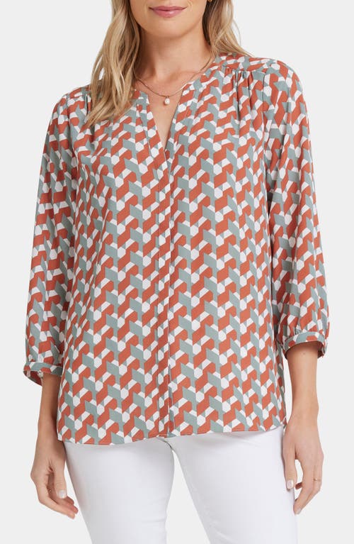 Shop Nydj Pintuck Blouse In Liliana Geo