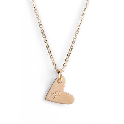 Nashelle 14K-Gold Fill Initial Mini Heart Pendant Necklace