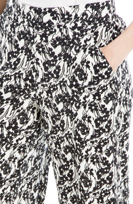 Max Studio Wide Leg Pull-on Crop Pants In Ivbkfrpl