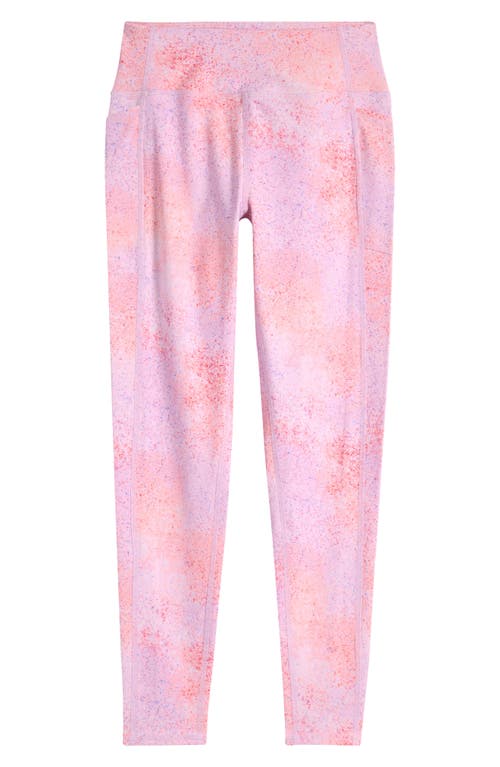 Shop Zella Girl Kids' Favorite High Waist Pocket Leggings In Pink Shade Speckled Multi