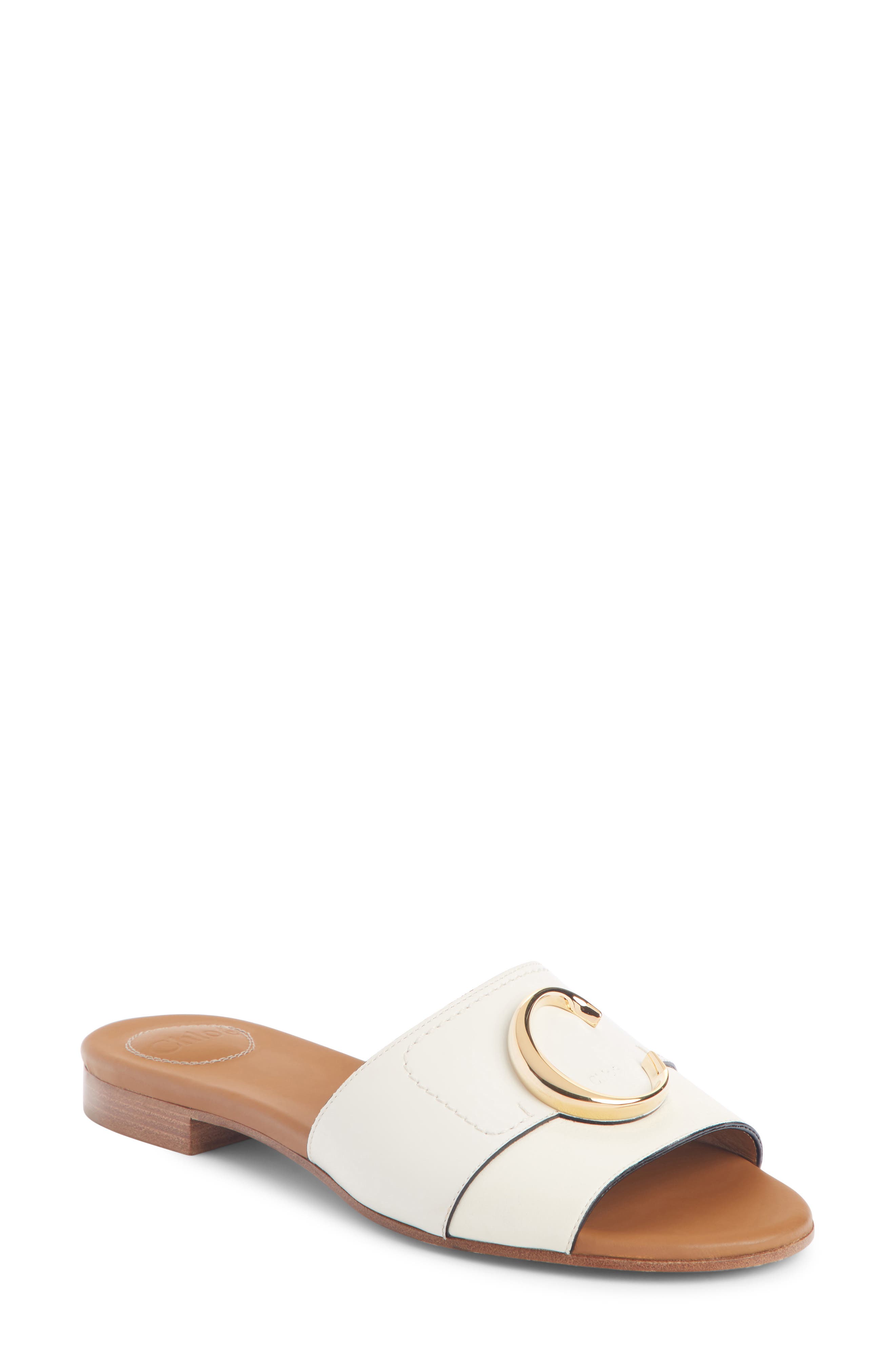 chloe logo slide sandal