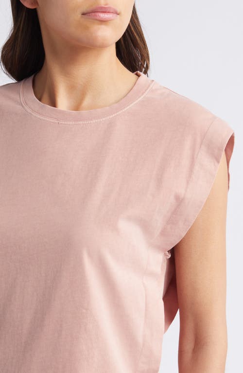 Shop Sessun Sessùn Orlando Pleat Shoulder Sleeveless T-shirt In Rose Darles