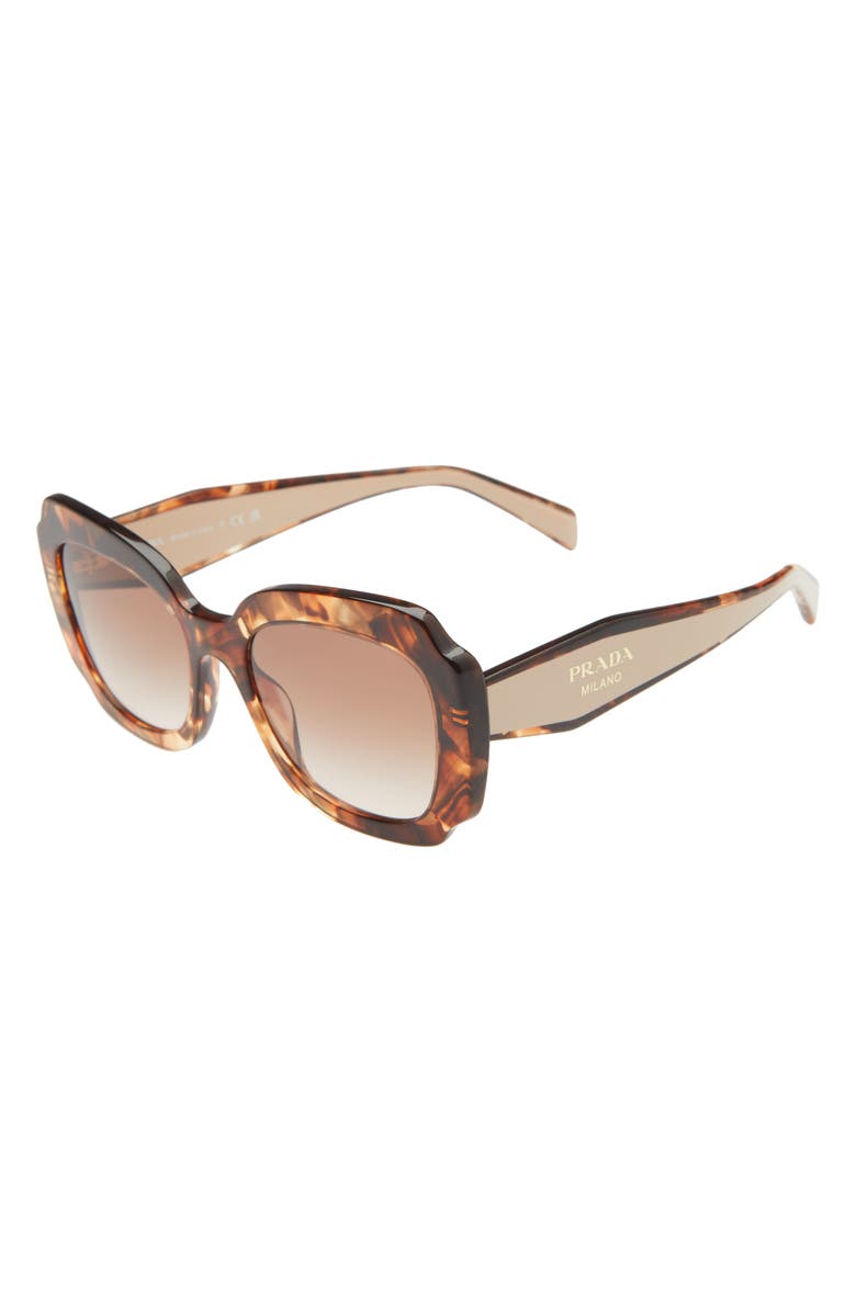 Prada Havana 52mm Gradient Geometric Sunglasses Nordstrom 3623