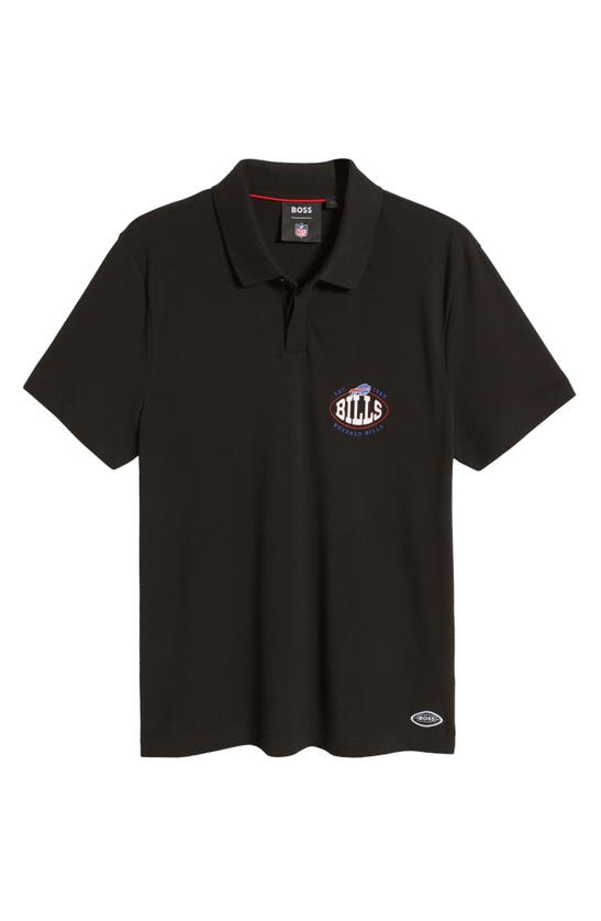 Shop Hugo Boss Boss X Nfl Cotton Polo In Buffalo Bills Black