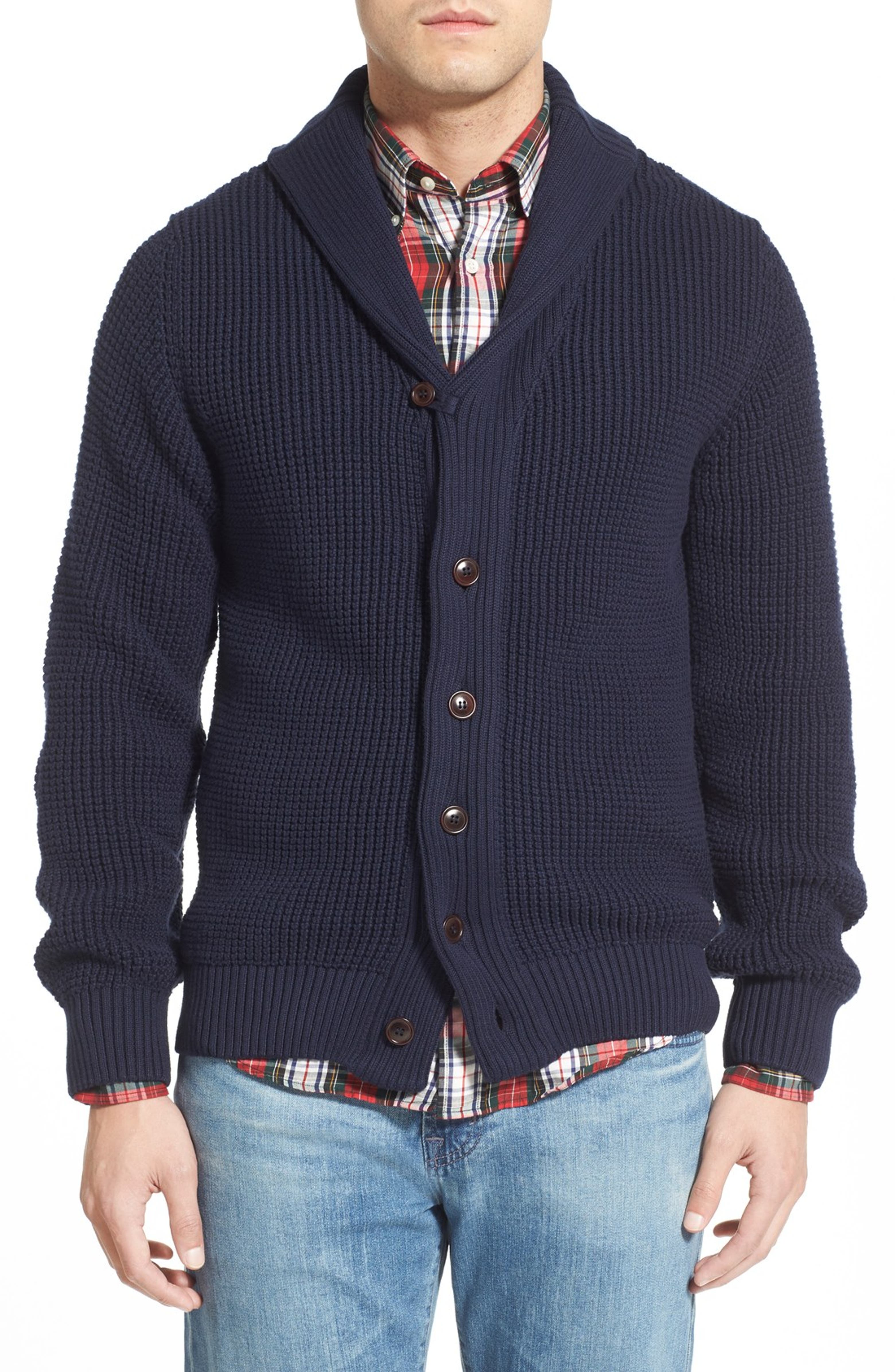 Gant Shawl Collar Waffle Knit Sweater | Nordstrom