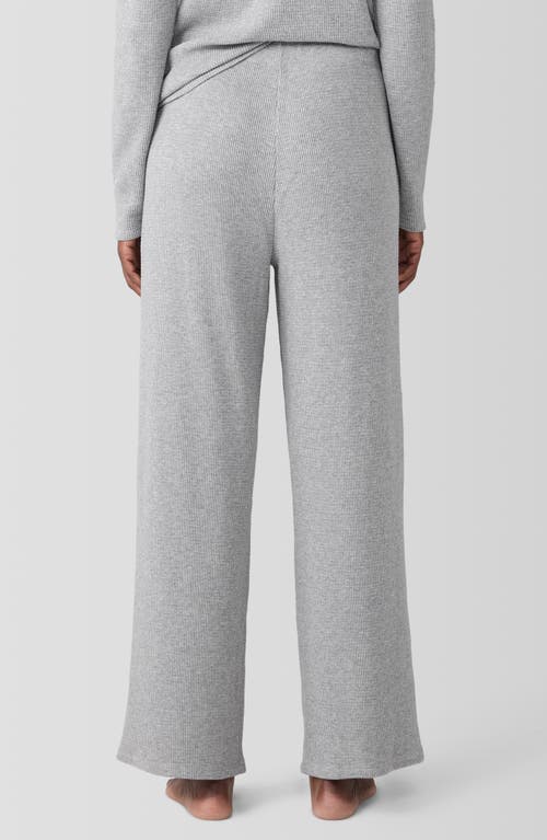 EILEEN FISHER SLEEP EILEEN FISHER SLEEP ORGANIC COTTON WAFFLE KNIT STRAIGHT ANKLE PANTS 