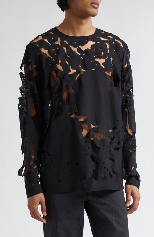 POST ARCHIVE FACTION 6.0 Cutout Long Sleeve T-Shirt Black at Nordstrom,