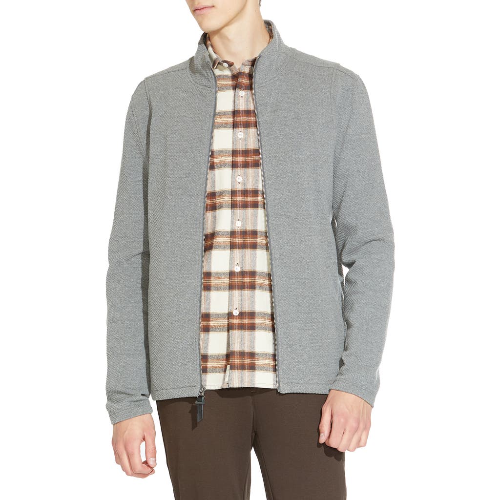 Civil Society Textured Zip-up Jacket In Heather Charcoal