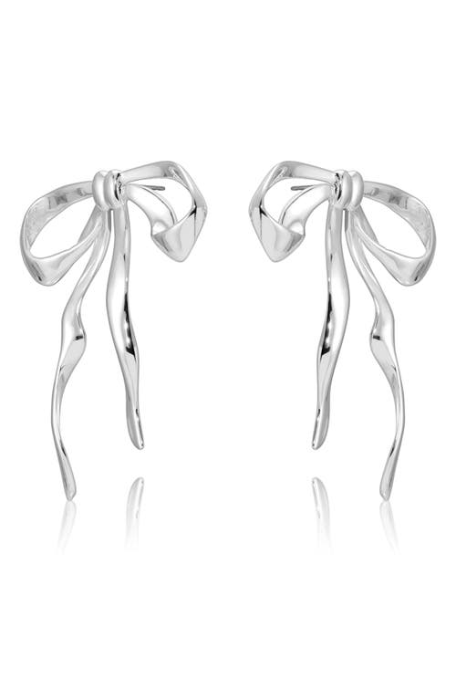 Ettika Organic Bow Earrings In Silver