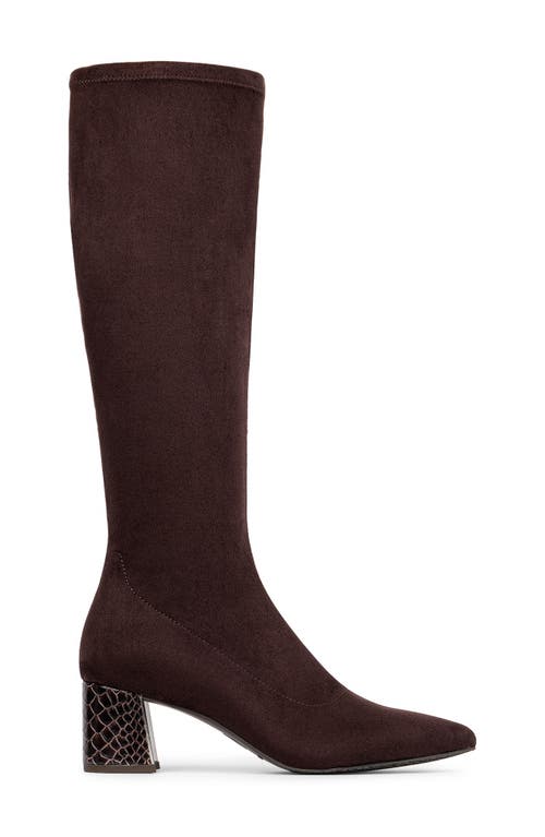 Shop Donald Pliner Pointed Toe Knee High Boot In Dark Brown