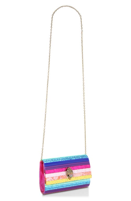 Shop Kurt Geiger London Party Eagle Clutch In Pink/blue Multi