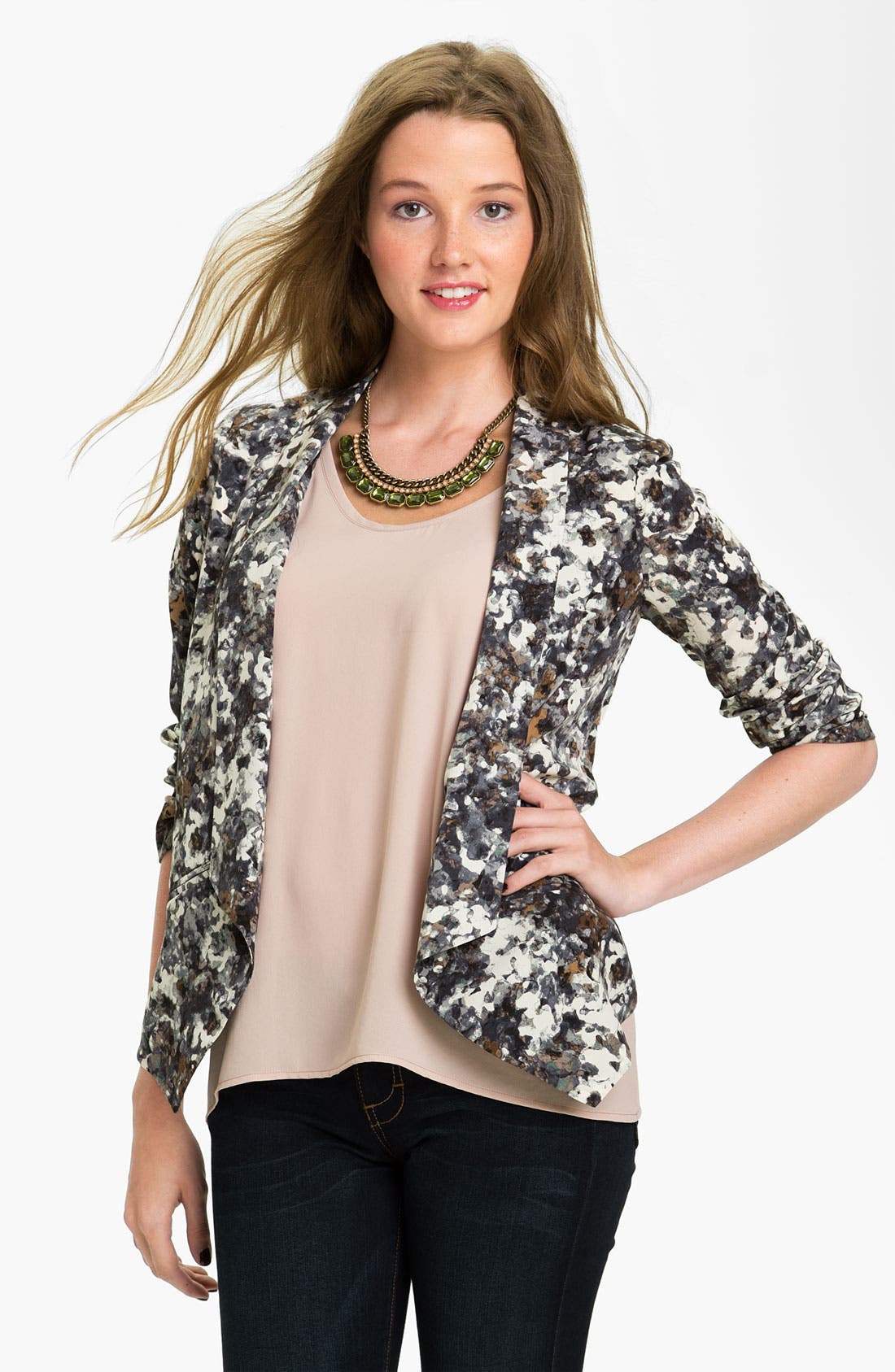 Lush Print Blazer (Juniors) Nordstrom