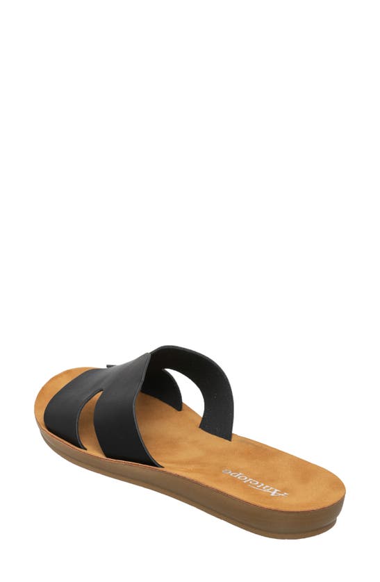 Shop Antelope Bliss Corner Slide Sandal In Black Faux Leather