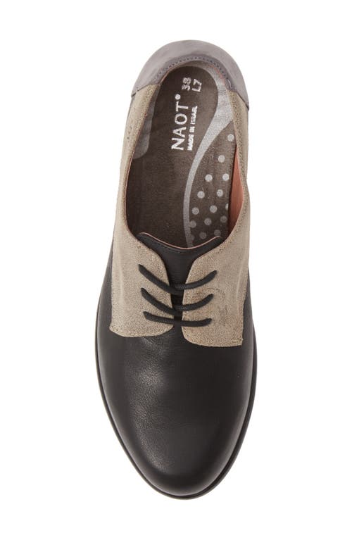 Shop Naot Kedma Colorblock Derby In Black/beige/smoke Leather