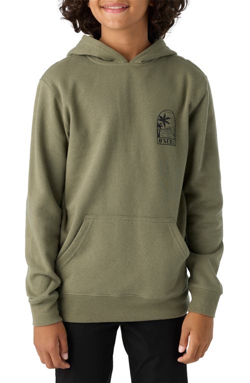 Shop O'neill Kids' Fifty Two Graphic Hoodie In Deep Lichen Green