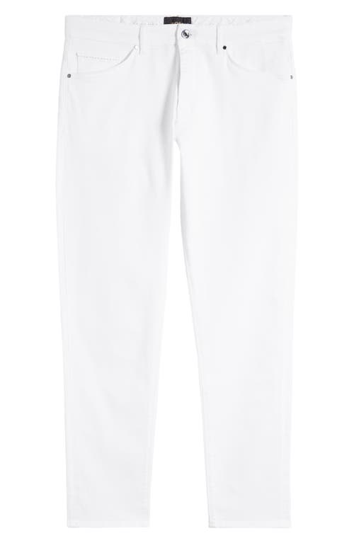 Shop Hugo Boss Boss Taber Five Pocket Stretch Cotton Pants In White