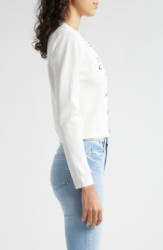 Shop L Agence L'agence Toulouse Crewneck Cardigan In Ivory