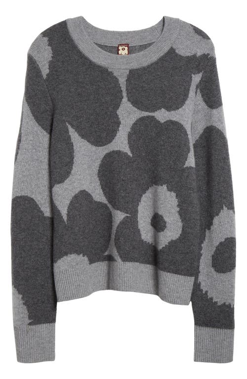 Shop Marimekko Aukio Unikko Wool & Cashmere Sweater In Dark Grey Grey