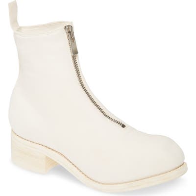 Guidi Front Zip Boot, White