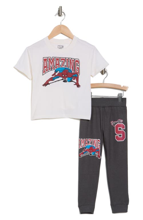 Shop Assorted Kids' Amazing Spider-man Jogger Set In Off White