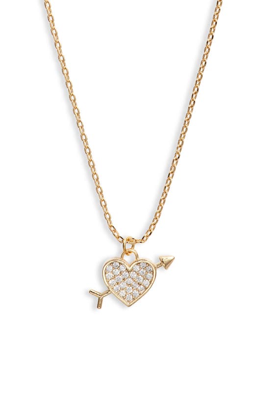 Estella Bartlett Lovestruck Pavé Pendant Necklace In Gold | ModeSens