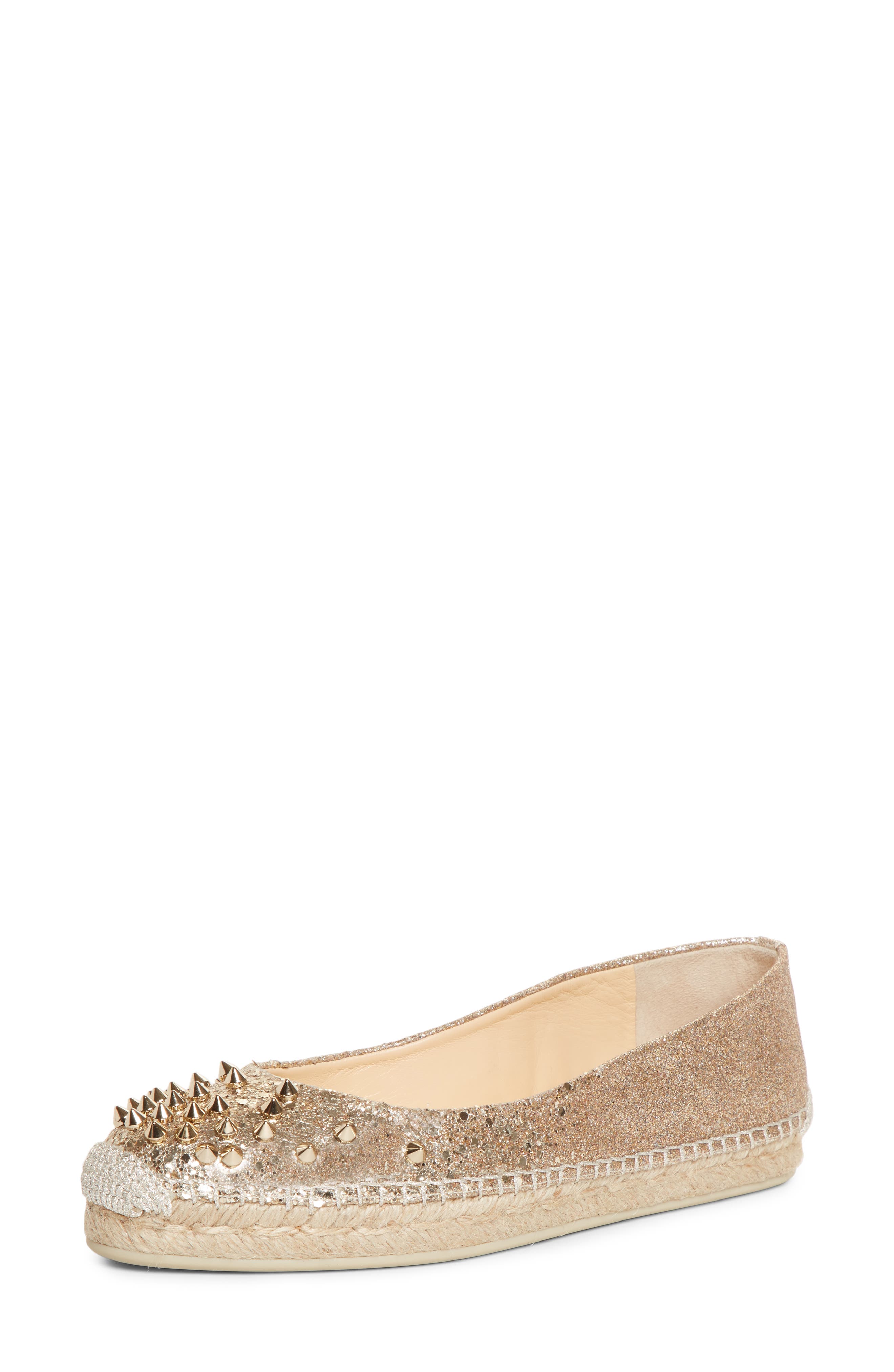 Christian Louboutin Aliochette Glitter Espadrille, Metallic