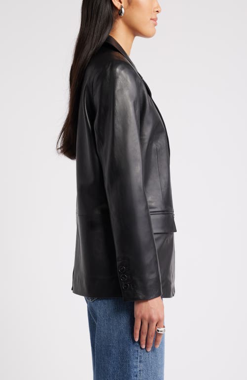 Shop Nordstrom Leather Blazer In Black