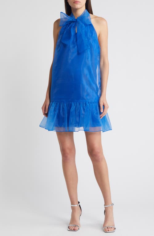 Organza Minidress in Blue Marmara