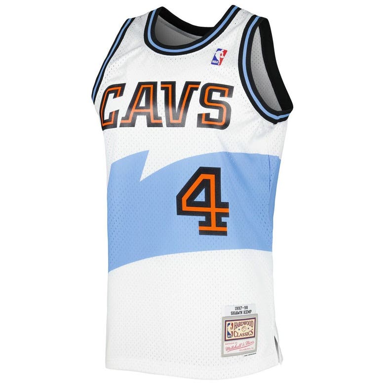 Mitchell & Ness Shawn Kemp White Cleveland Cavaliers 1997-98 Hardwood ...