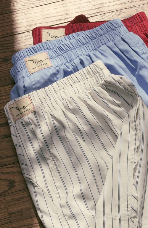 Shop Free People Day To Day Cotton Blend Shorts In Placid Blue