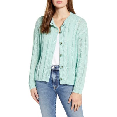 Cotton Emporium Cable Cardigan, Green