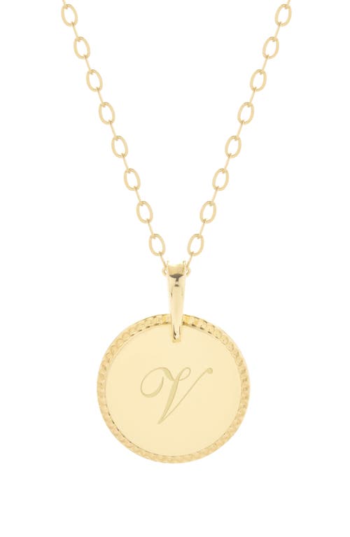 Milia Initial Pendant Necklace in Gold V