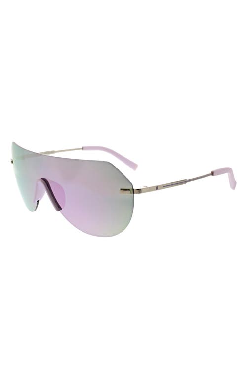 Shop Hurley Angled Iconic Shield Sunglasses In Lilac/silver